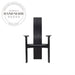 Retro Black High Back Solid Wood Designer Arm Dining Chair