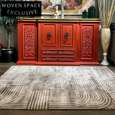 Retro Blue Handmade Area Rug for Modern Home Decor & Comfort