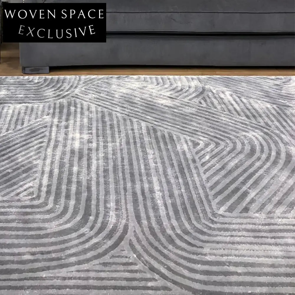 Retro Blue Handmade Area Rug for Modern Home Decor & Comfort