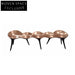 Retro Brass Caterpillar Fiberglass Ottoman Stool for Modern Living Rooms