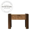 Retro Burr Wood Modern One Drawer Natural Storage Bedside Table