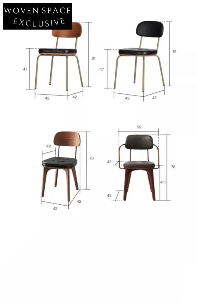 retro dining chair iron simple home
