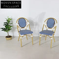 Retro French Bistro Cafe Garden Outdoor Plastic Wicker Rattan Dining Chair