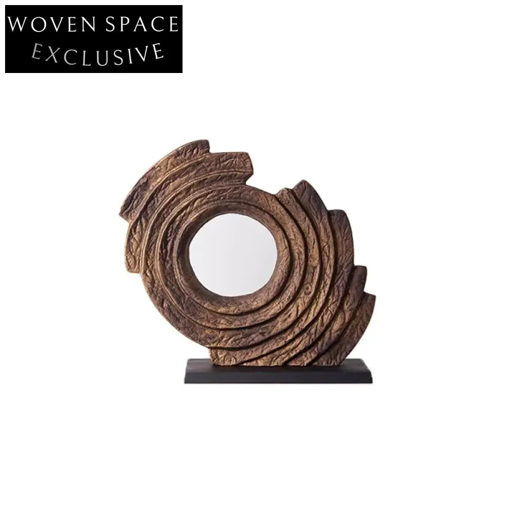 Retro Geometric Metal Art Sculpture for Tabletop Home Decor Display Piece