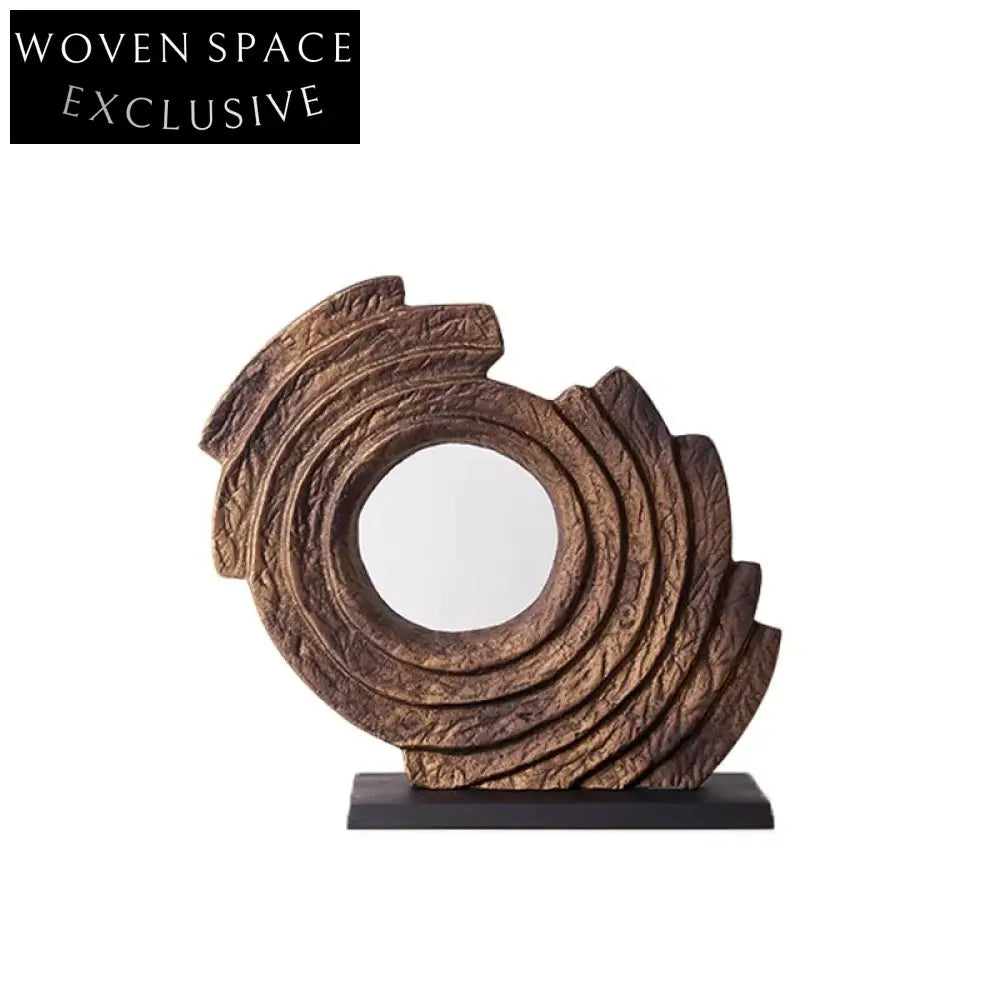 Retro Geometric Metal Art Sculpture for Tabletop Home Decor Display Piece