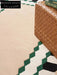 Retro Green Plaid Handmade Polyester Area Rug for Modern Living Bedroom