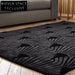 Retro Hand-Tufted Premium Area Rug, Customizable Black Dark Gray, Living Room Carpet