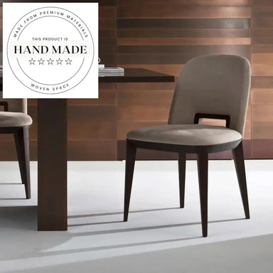 Retro Italian Designer Mid-Century Modern Solid Wood Fabric Dining Chair