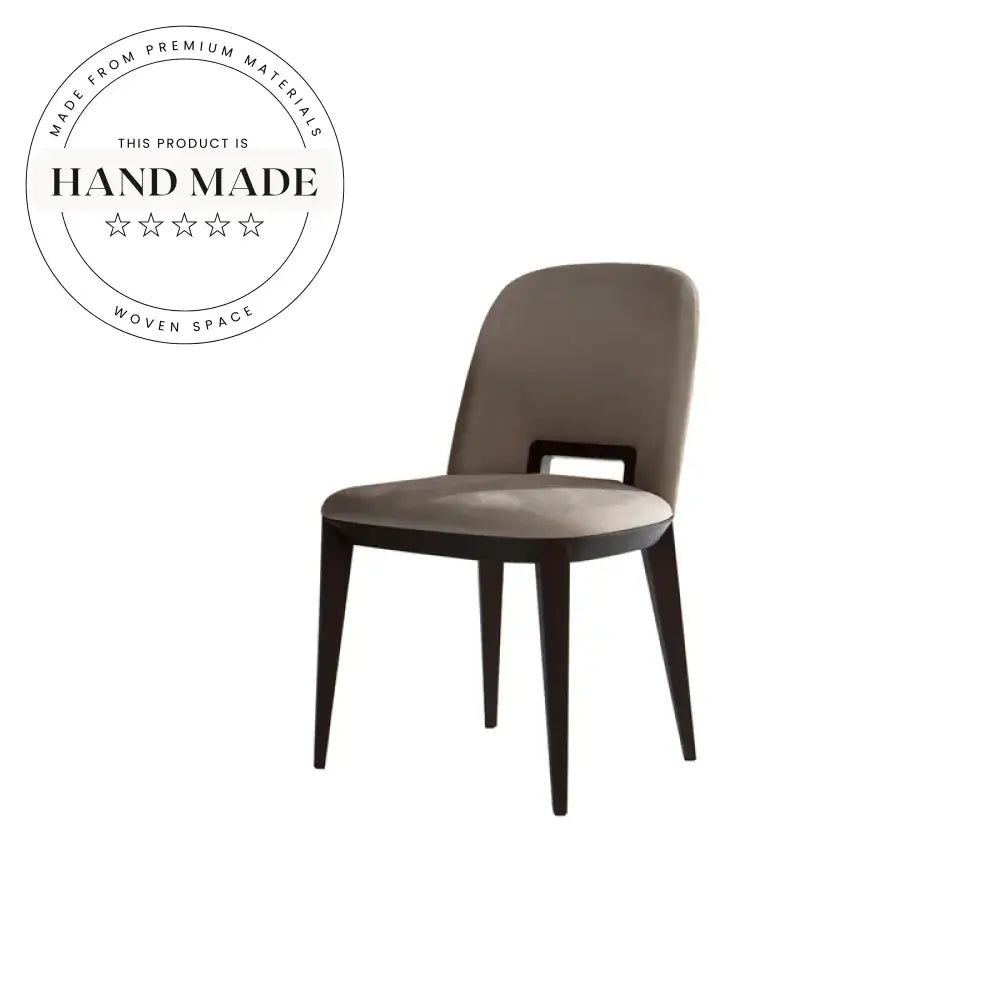 Retro Italian Designer Mid-Century Modern Solid Wood Fabric Dining Chair