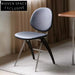 Retro Minimalist Dining Chair: Microfiber Leather, Wood, Strong Metal Legs, Home