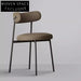 Retro Modern Comfortable Microfiber Leather Metal Accent Dining Chair