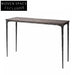 Retro Modern Wooden Rectangle Entryway Console Table with Brass Base