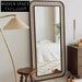 Retro Natural Rattan Full Length Decorative Standing Floor Mirror