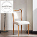 Retro Natural Solid Oak Wood and Linen Fabric Dining Chair