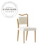 Retro Natural Solid Oak Wood and Linen Fabric Dining Chair