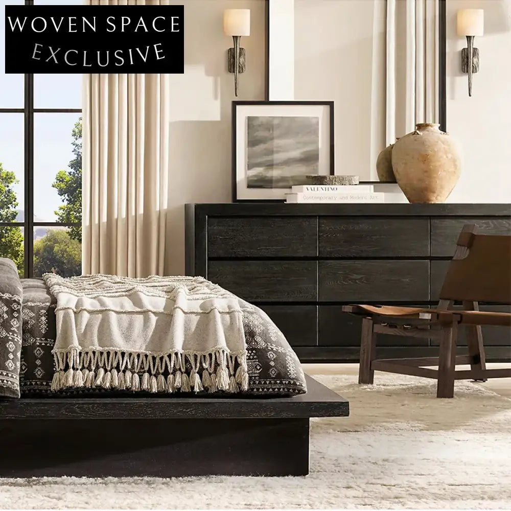 Retro Oak Wood Dresser Cabinet, Multi-Drawer Storage for Bedroom Living Room