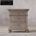 Retro Solid Oak Wood 3-Drawer Nightstand Bedside Storage Cabinet