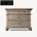 Retro Solid Oak Wood 3-Drawer Nightstand Bedside Storage Cabinet