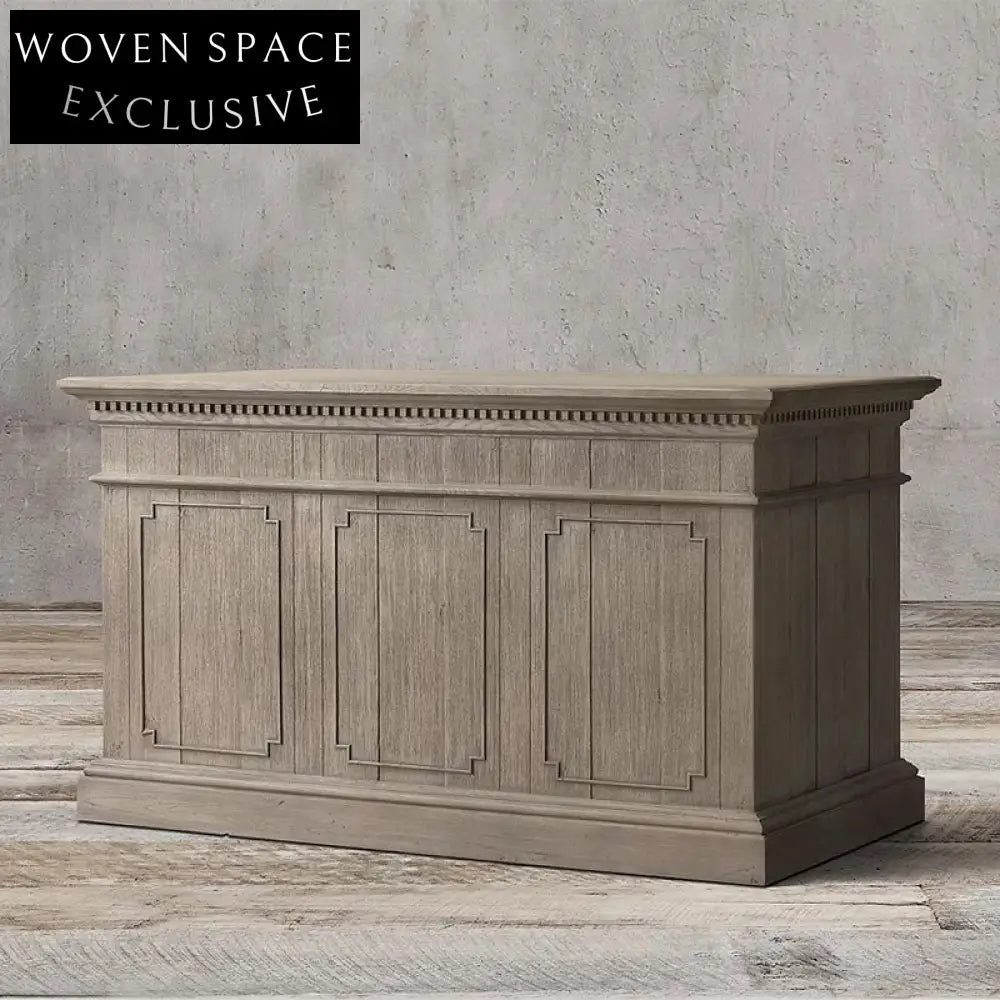 Retro Solid Oak Wood Dressing Table Console Desk for Bedroom Makeup Vanity