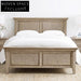Retro Solid Oak Wood King Size Bed Frame with High Headboard