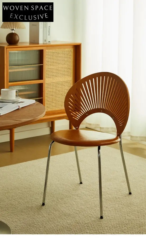 Retro solid wood shell chair home