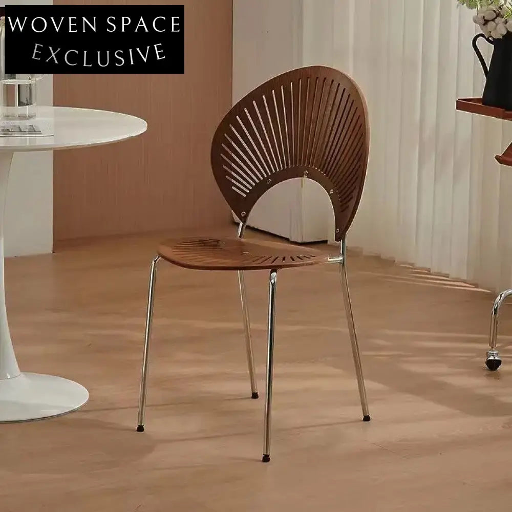 Retro solid wood shell chair home