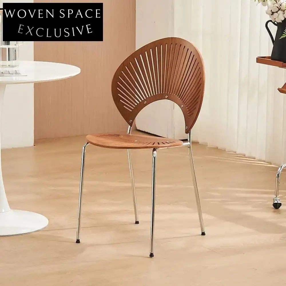 Retro solid wood shell chair home