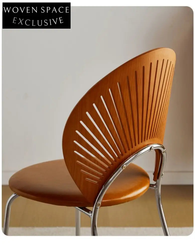 Retro solid wood shell chair home