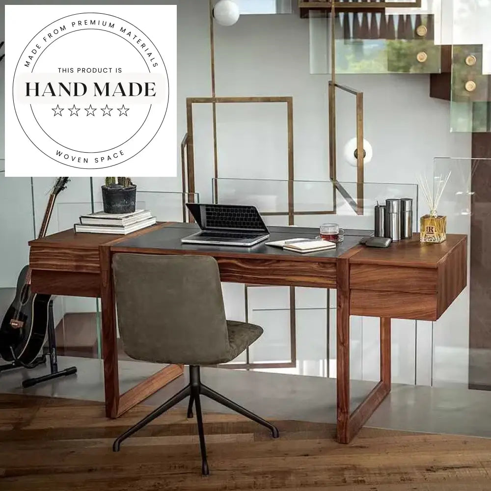 Retro Walnut Solid Wood Executive Manager Office Desk