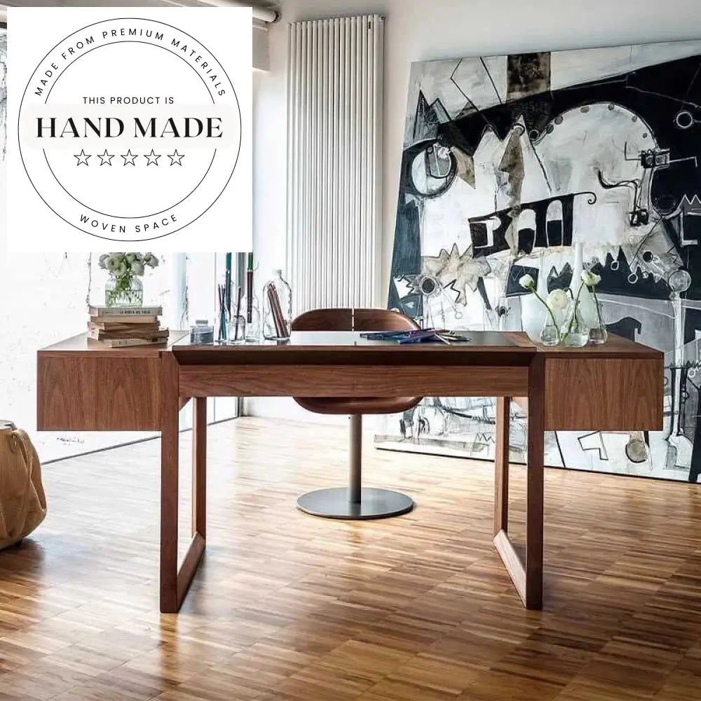 Retro Walnut Solid Wood Executive Manager Office Desk