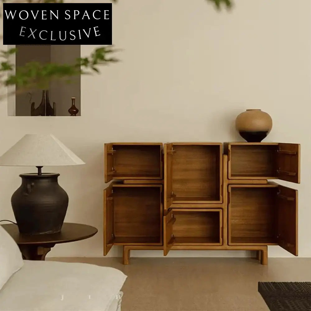 Retro Wooden Home Entryway Sideboard Buffet Cabinet with Storage and Style