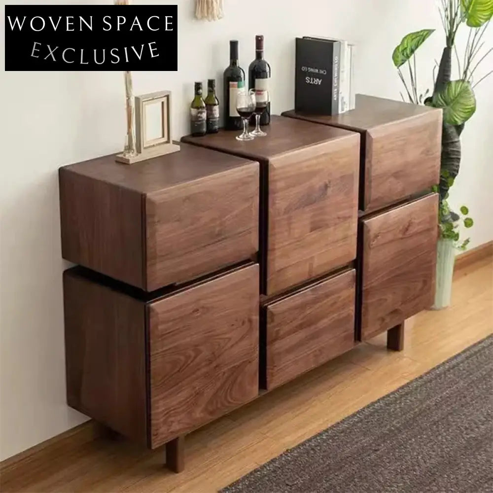 Retro Wooden Home Entryway Sideboard Buffet Cabinet with Storage and Style