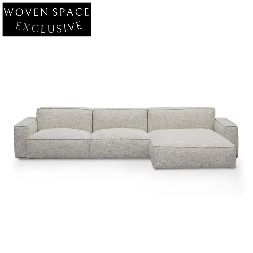Right Chaise Fabric Sofa - Fog Grey Chaise Sofa