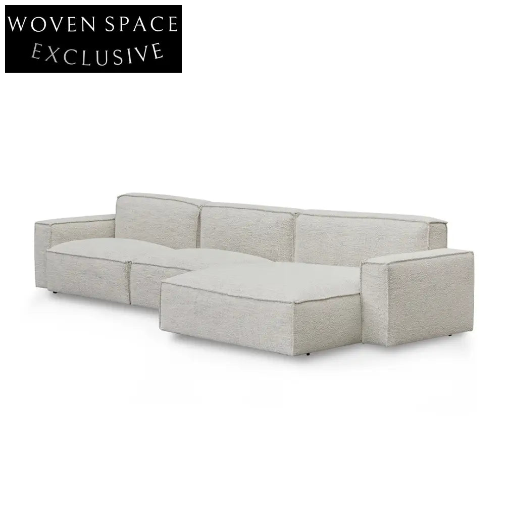 Right Chaise Fabric Sofa - Fog Grey Chaise Sofa
