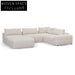Right Chaise Fabric Sofa - Taupe Beige Chaise Sofa