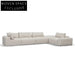 Right Chaise Fabric Sofa - Taupe Beige Chaise Sofa