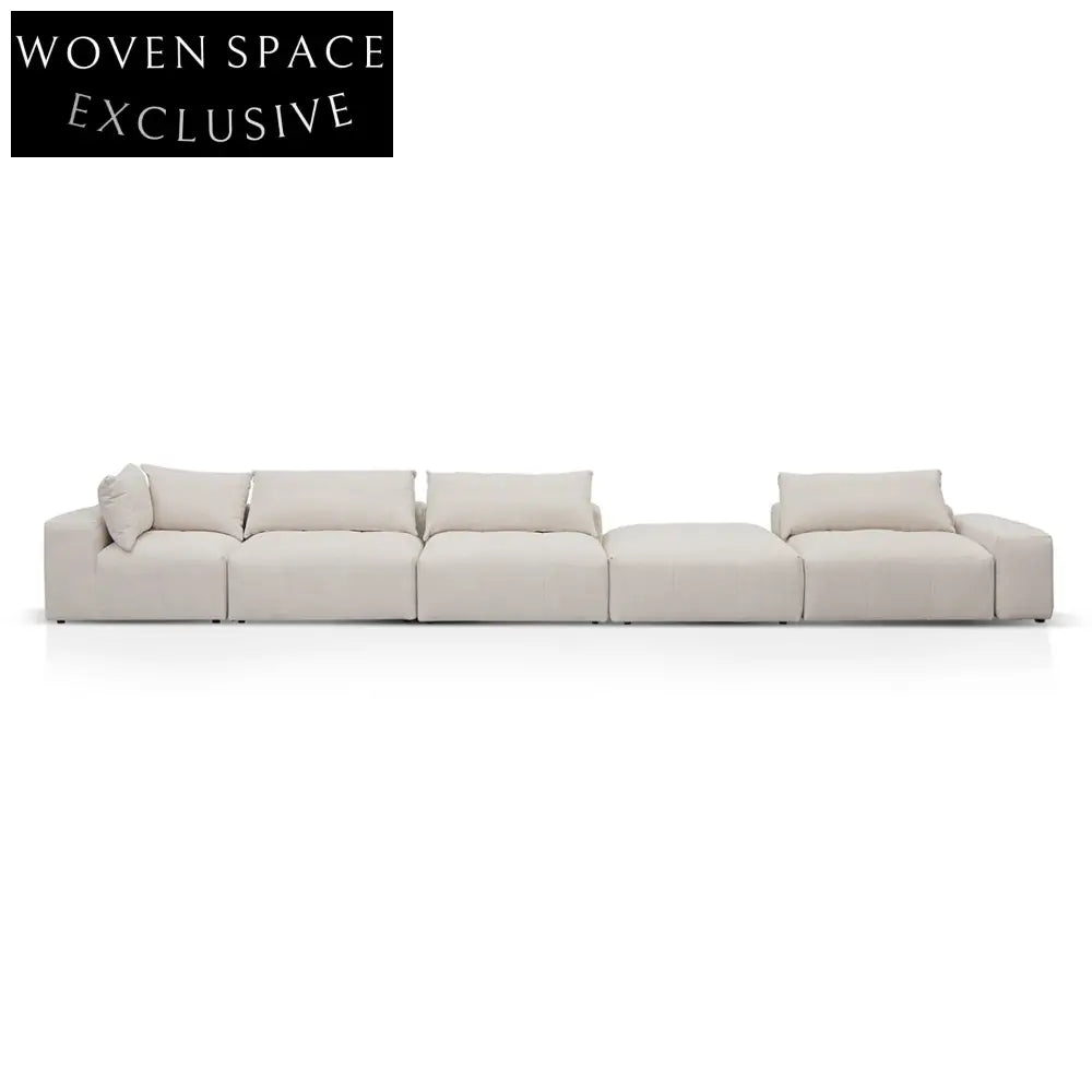 Right Chaise Fabric Sofa - Taupe Beige Chaise Sofa