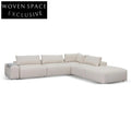 Right Chaise Fabric Sofa - Taupe Beige