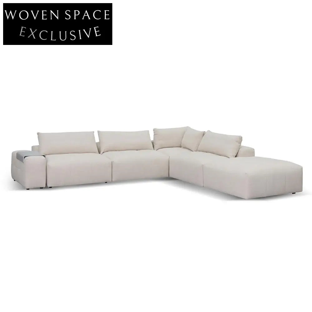 Right Chaise Fabric Sofa - Taupe Beige