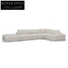 Right Chaise Fabric Sofa - Taupe Beige Chaise Sofa