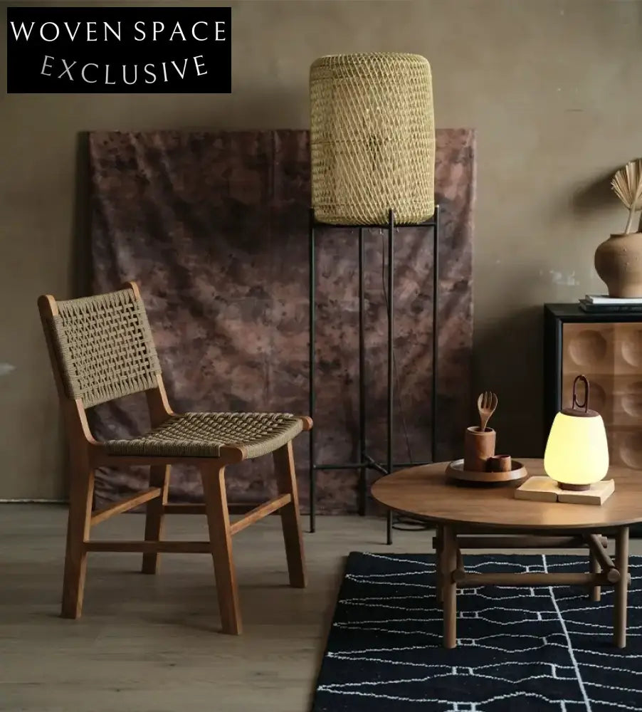 Riva Comfortable Teak Balcony Chair with Rattan Rattan