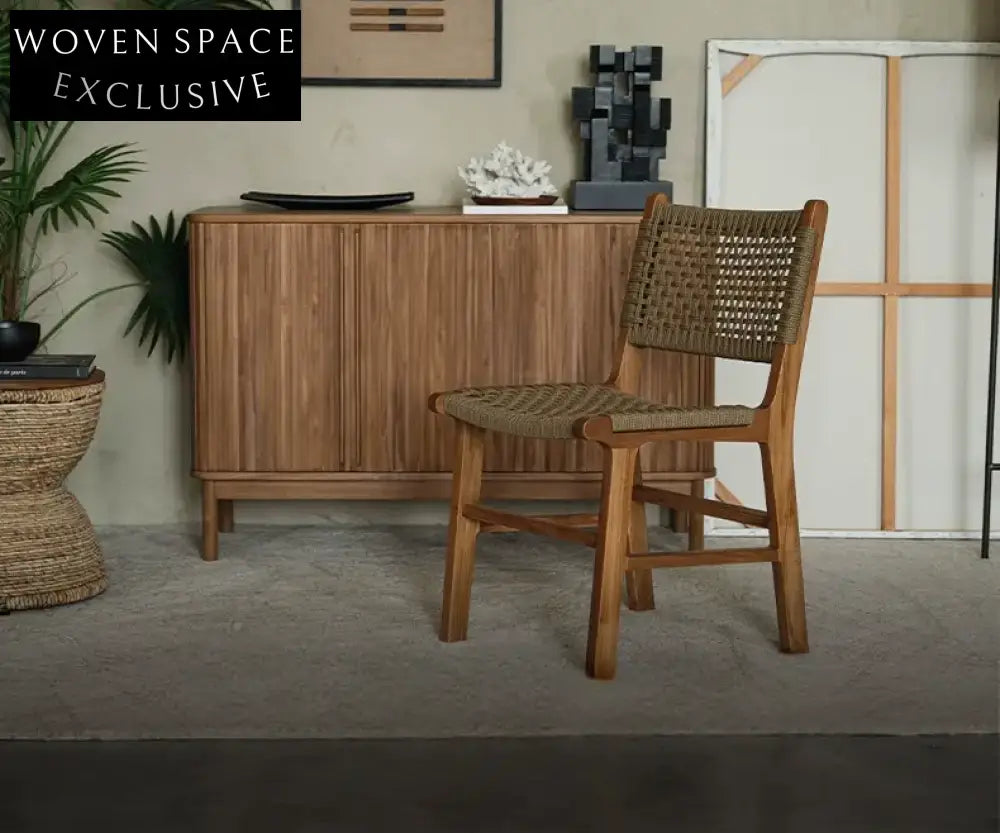 Riva Comfortable Teak Balcony Chair with Rattan Rattan