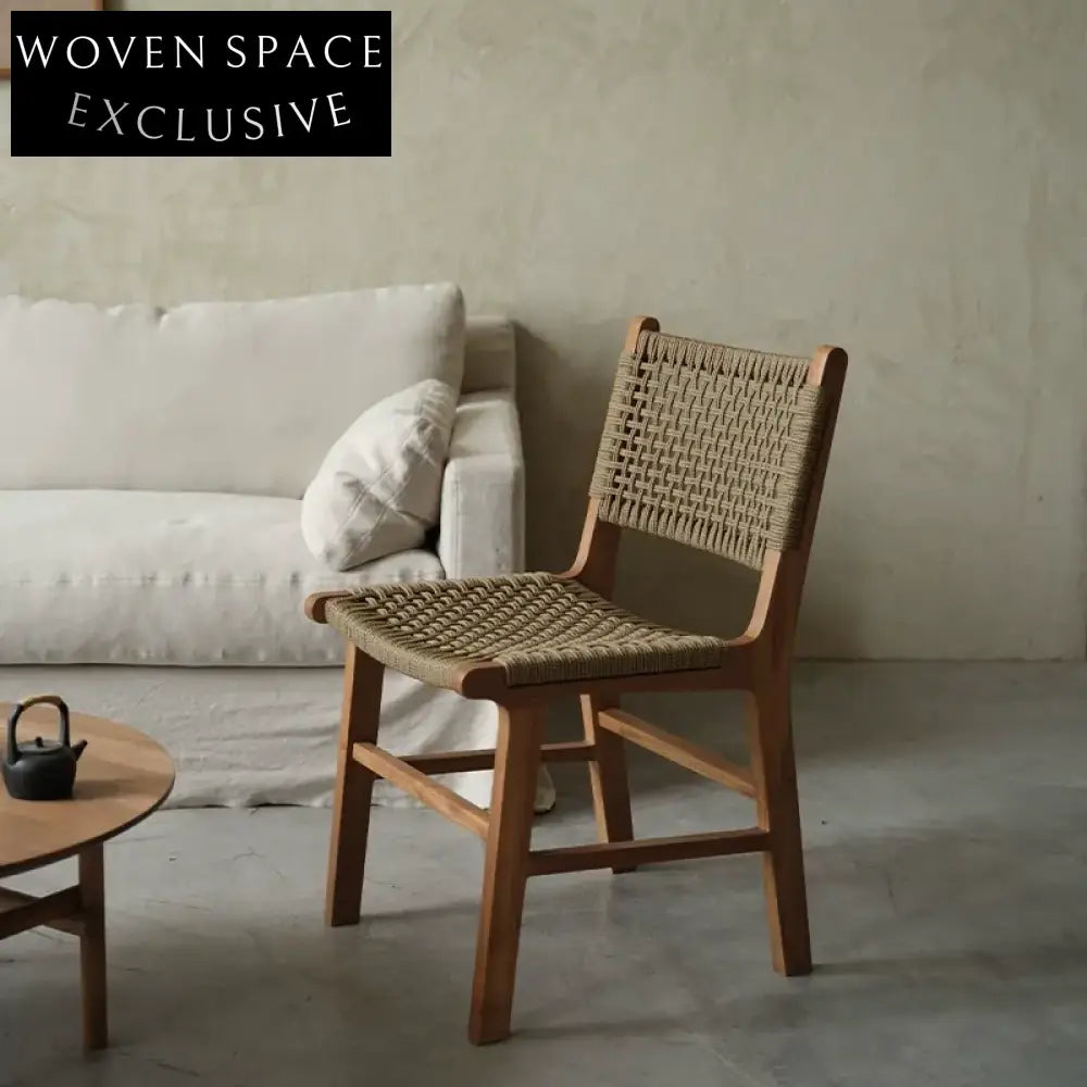 Riva Comfortable Teak Balcony Chair with Rattan Rattan