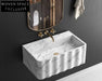 Roberto White Wall-Mount Marble Sink Custom Vanity Natural Stone