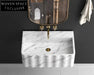 Roberto White Wall-Mount Marble Sink Custom Vanity Natural Stone