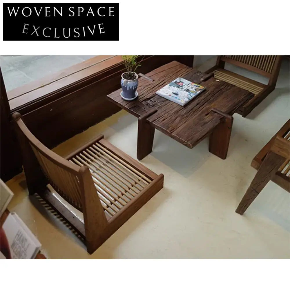 Robust Wabi Sabi Paulownia Solid Wood Floor Tatami Dining Chair