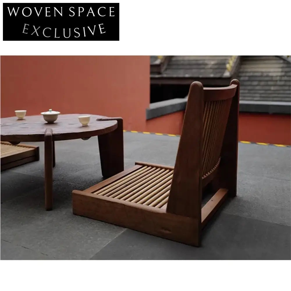 Robust Wabi Sabi Paulownia Solid Wood Floor Tatami Dining Chair