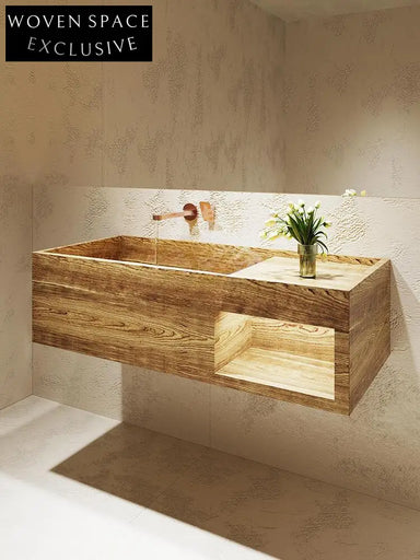 Rohan White Wall-Mounted Marble Basin