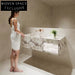 Rohan White Wall-Mounted Marble Basin