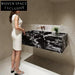 Rohan White Wall-Mounted Marble Basin